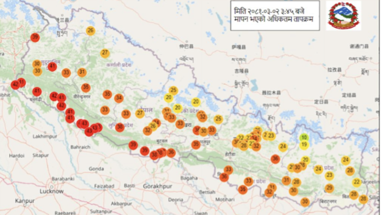 पश्चिम तराईमा ६ असारसम्म तातो हावाको लहर चल्ने