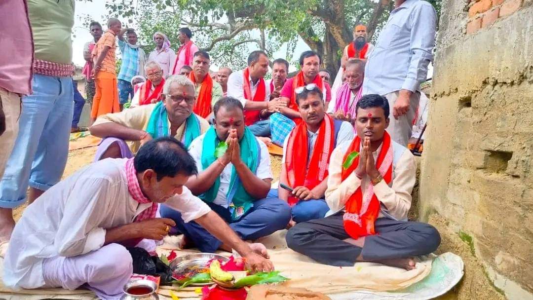 जसपा नेपालका युवा नेता शिव कुमार साह द्वारा सामुदायिक भवनको शिलान्यास