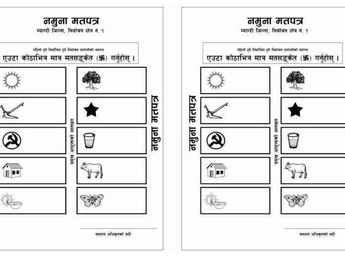 स्थानीय तहको निर्वाचनमा जिल्ला अनुसार फरक फरक मतपत्र