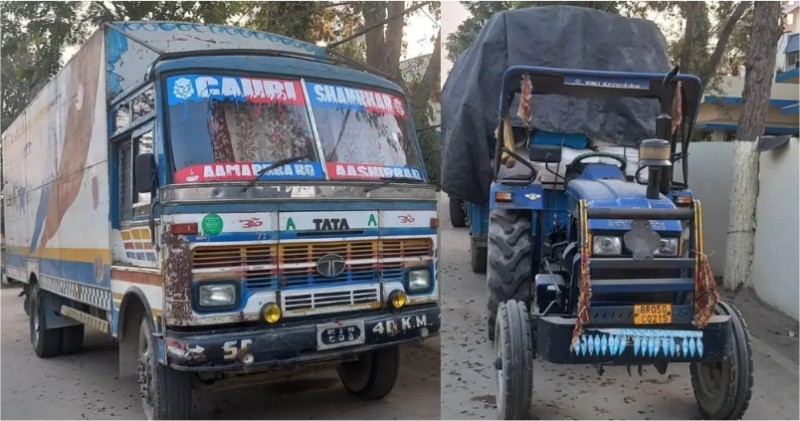 पर्साको ड्राईपोर्ट चौकबाट ४० लाख मूल्यको सामान सहित ट्रक र ट्याक्टर बरामद