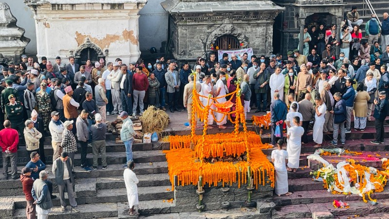 पूर्वसभामुख ढुंगानाको पशुपति आर्यघाटमा गरियो अन्त्येष्टि