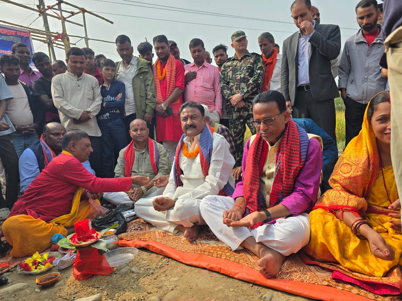 गोविन्दपुर हुँदै हस्वा जाने सडक शिलन्यास ।